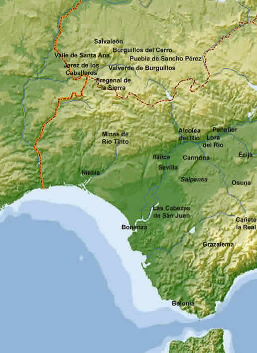 mapa occidental bética